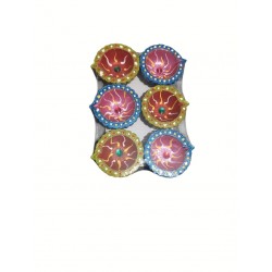 Handcrafted Diya 6pc set C100