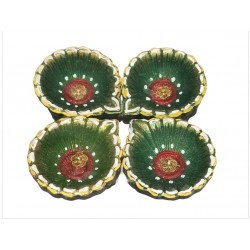 Green Diya set 4pc 
